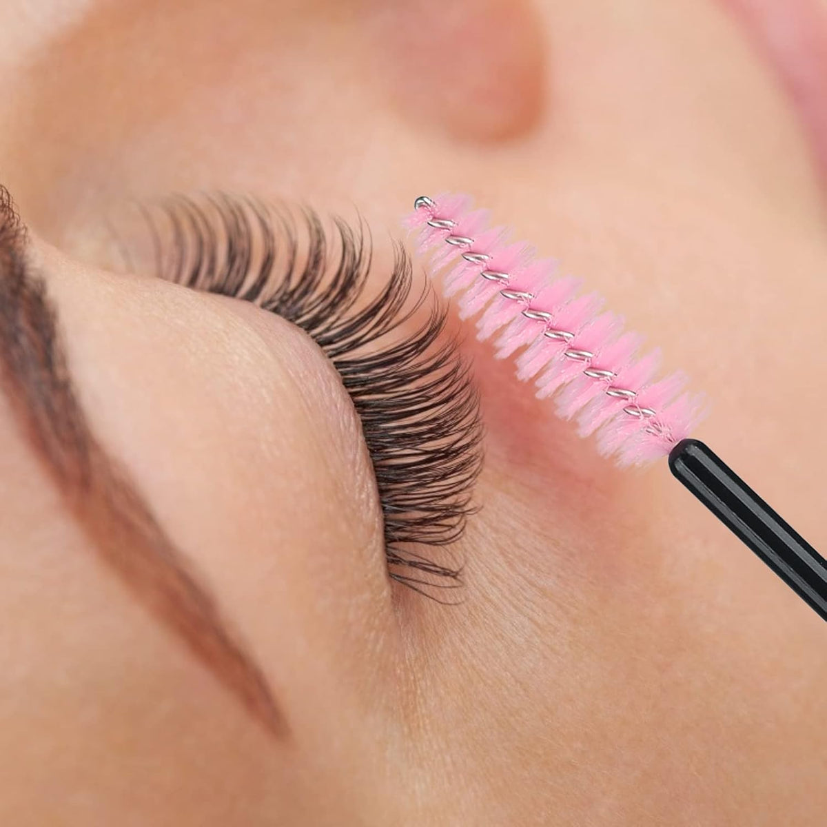 G2PLUS 100PCS Disposable Eyelash Brushes, Adjustable Mascara Wands Makeup Applicator, Lash Spoolies