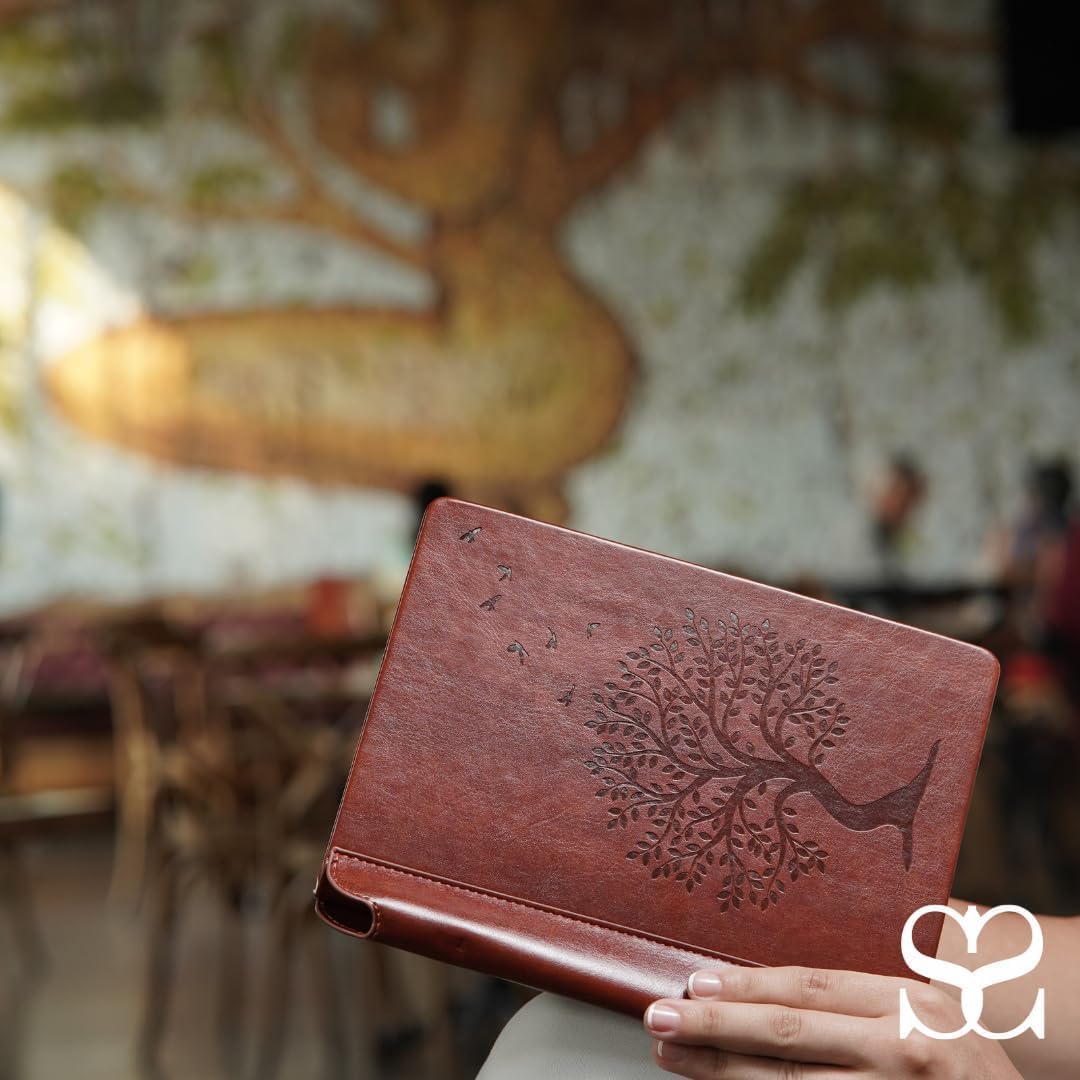SETTINI® Tree of Life Journal Gift Set - Hardcover Vegan Leather, Unique Pen Holder, Lined, 192