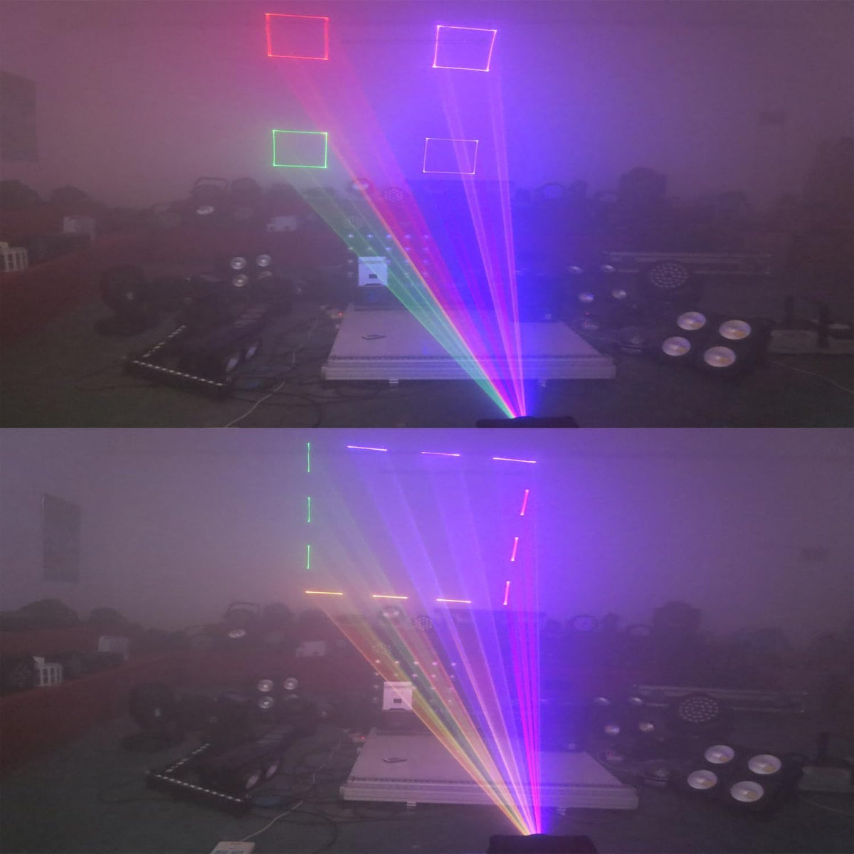 JUNMAN 1W RGB Full Color Animation Beam Stage Light DJ Disco Effect Lights for Party Wedding Event
