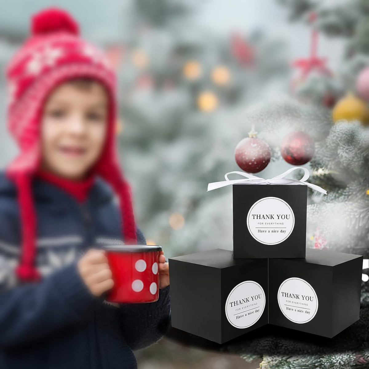 COTOPHER Small Gift Boxes 60 Pack 4x4x4 inches Black Gift Boxes with Lids for Gifts, Crafting
