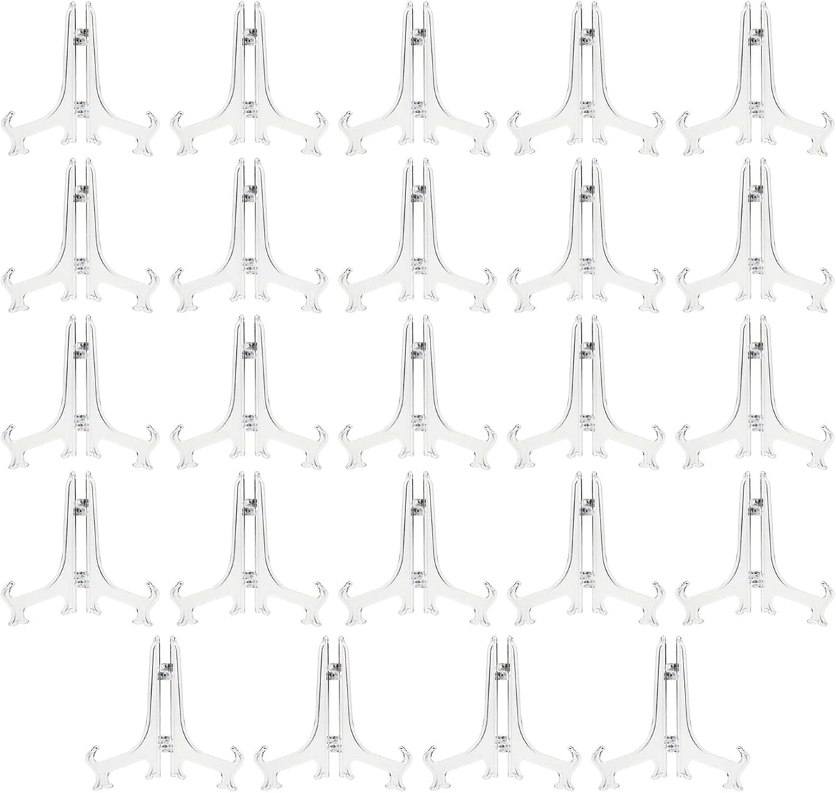 Juvale Mini Clear Acrylic Easel Stands - 24-Pack, 5.3-Inch, Clear Plastic - Mini Easel Sign Stand &