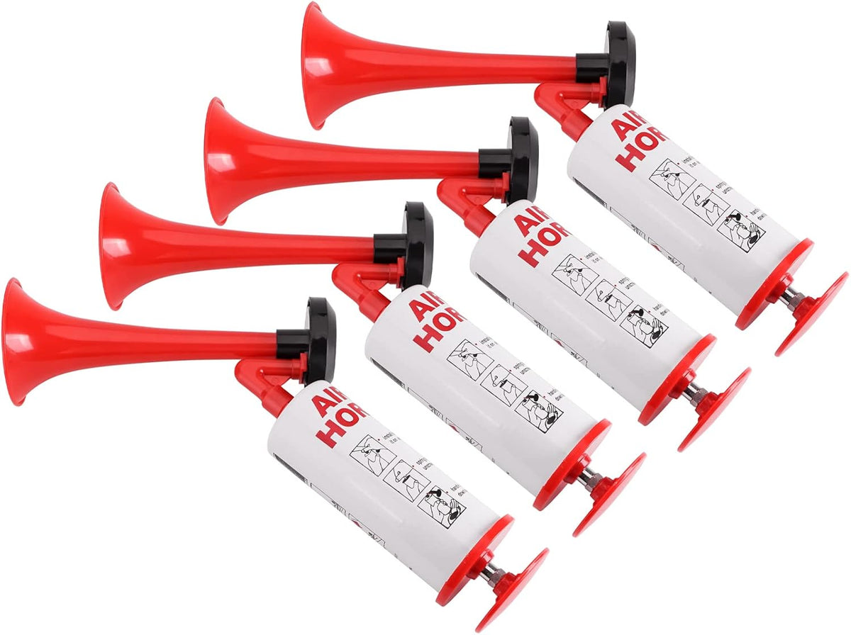 4Pcs Handheld Air Horn, Aluminum Portable Handheld Air Pump Horn, Loud Noise Maker Safety Horn for