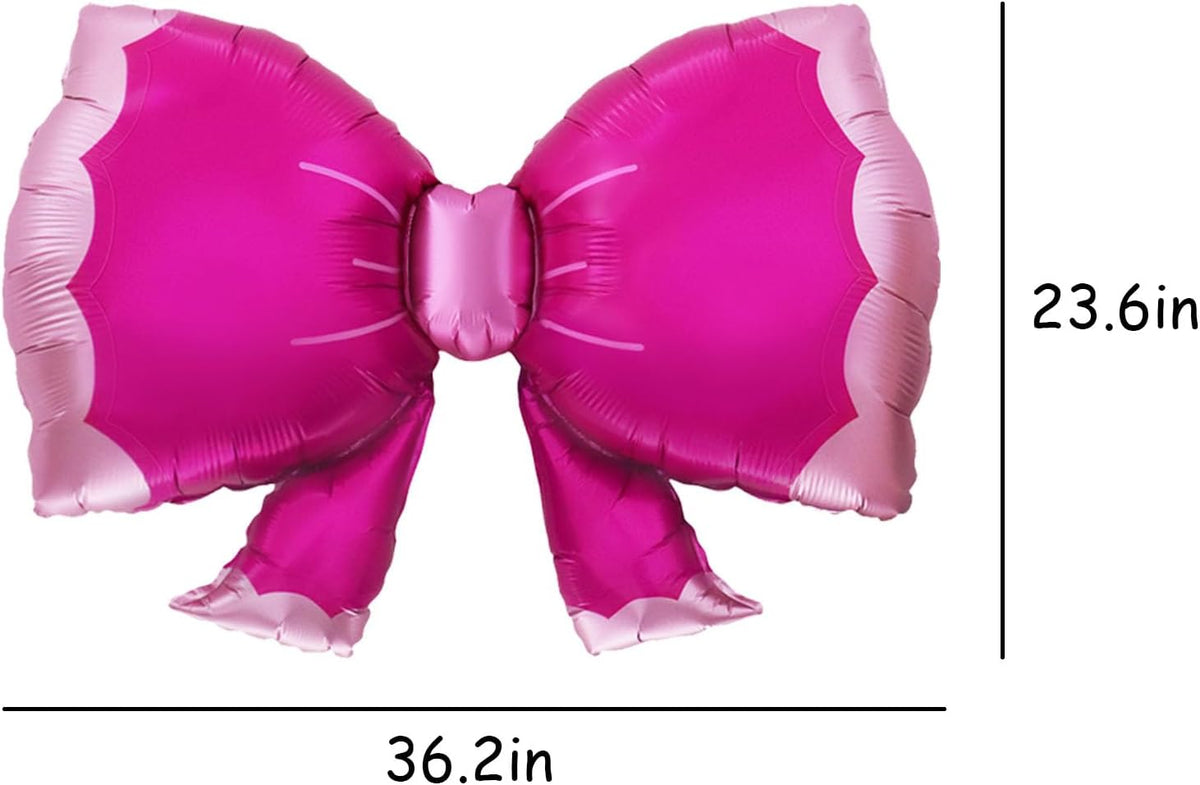36 Inches Bow Foil Balloon Huge Bowtie Pink Balloon for Baby Shower, Wedding, Kids Theme Party