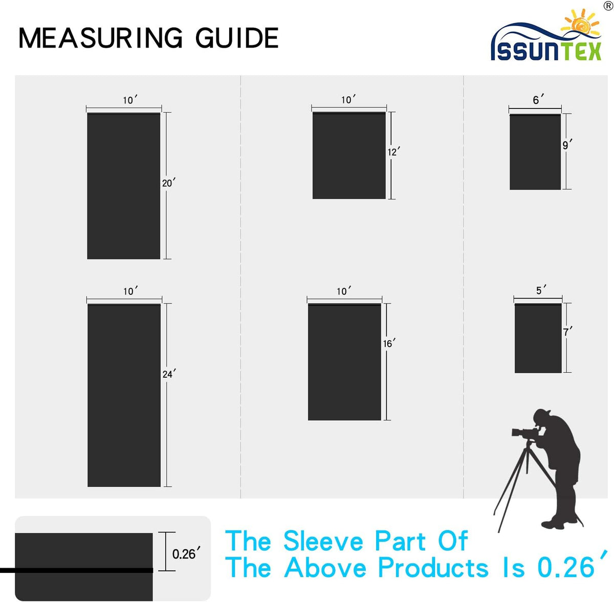 ISSUNTEX 10X16 ft Background Muslin Backdrop, Photo Studio, Collapsible High Density Screen for