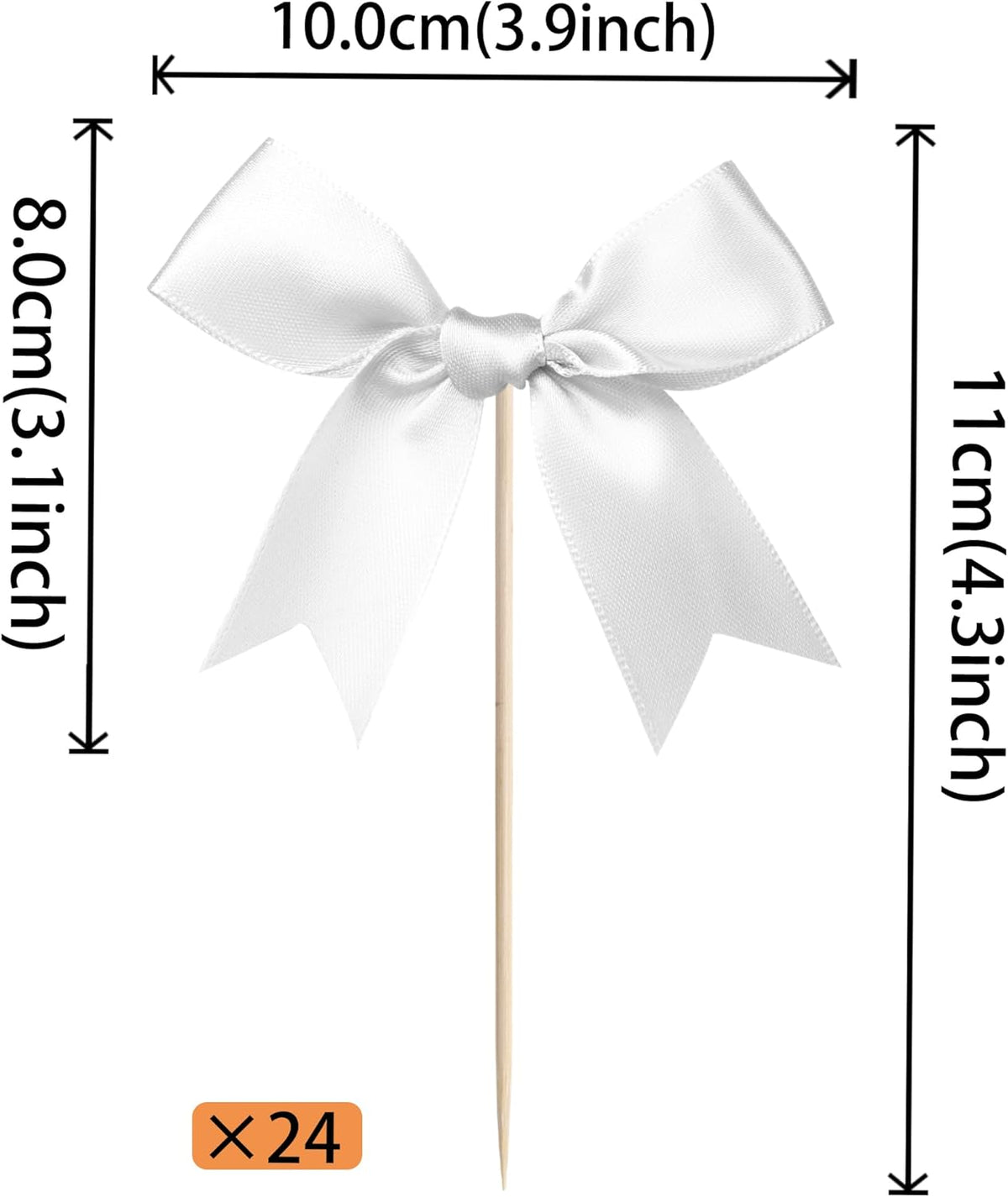 24 PCS Bow Cupcake Toppers Bow Cupcake Picks Bowknot Birthday Party Decorations Bowknot Cake