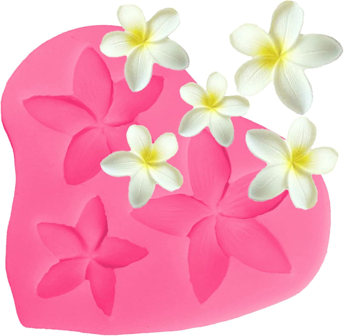 Frangipani Plumeria Flower Silicone Molds for Cake Decoration, Non Stick Fondant Mold for DIY