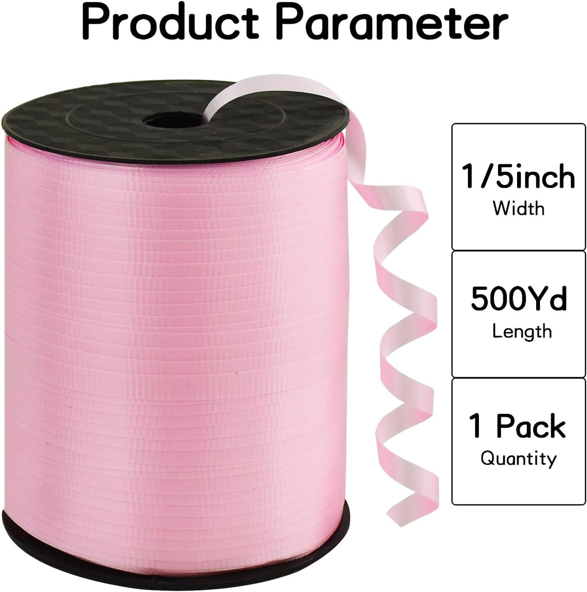 BEISHIDA 500 Yards Matte Light Pink Curling Crimped Ribbon Balloon String Ribbons for Gift Wrapping