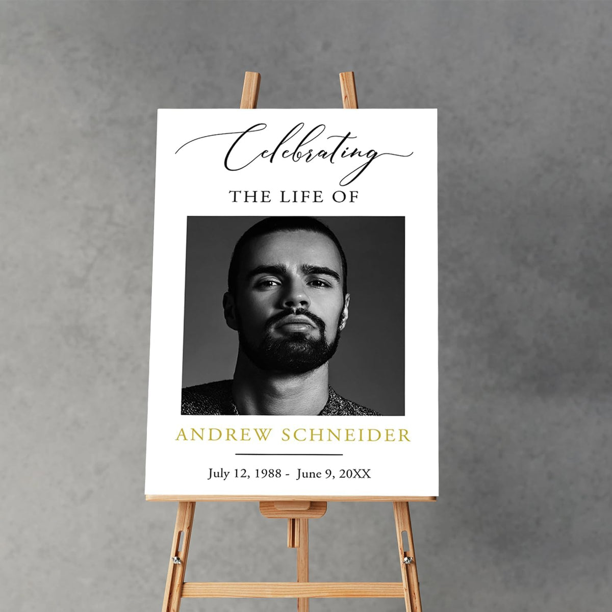 Funeral Welcome Sign, Obituary Template, Minimalist Funeral decor, Celebrating the Life Sign, Large