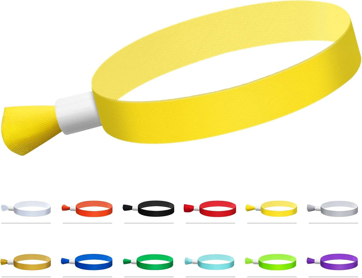 Green-Power America 100 Pcs Cloth Event Wristbands, Event Wristbands, Colored Wrist Bands for