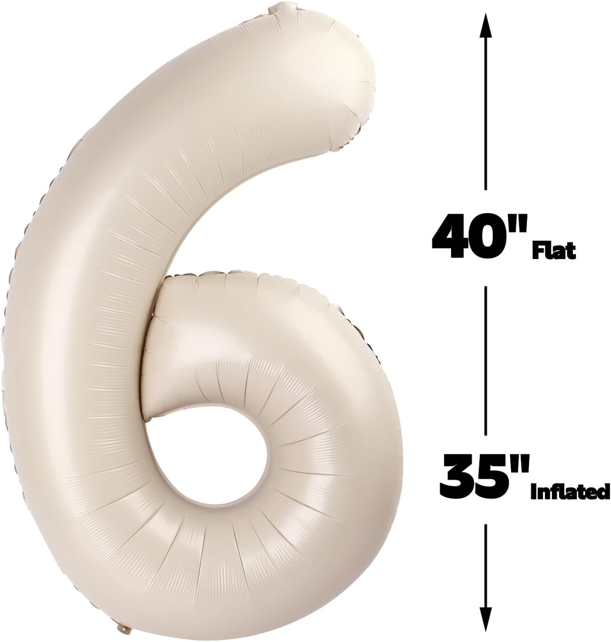 40 Inch Cream White Mylar Foil Number 26 62 Birthday Balloon, 26 Boy Girl Party Decorations