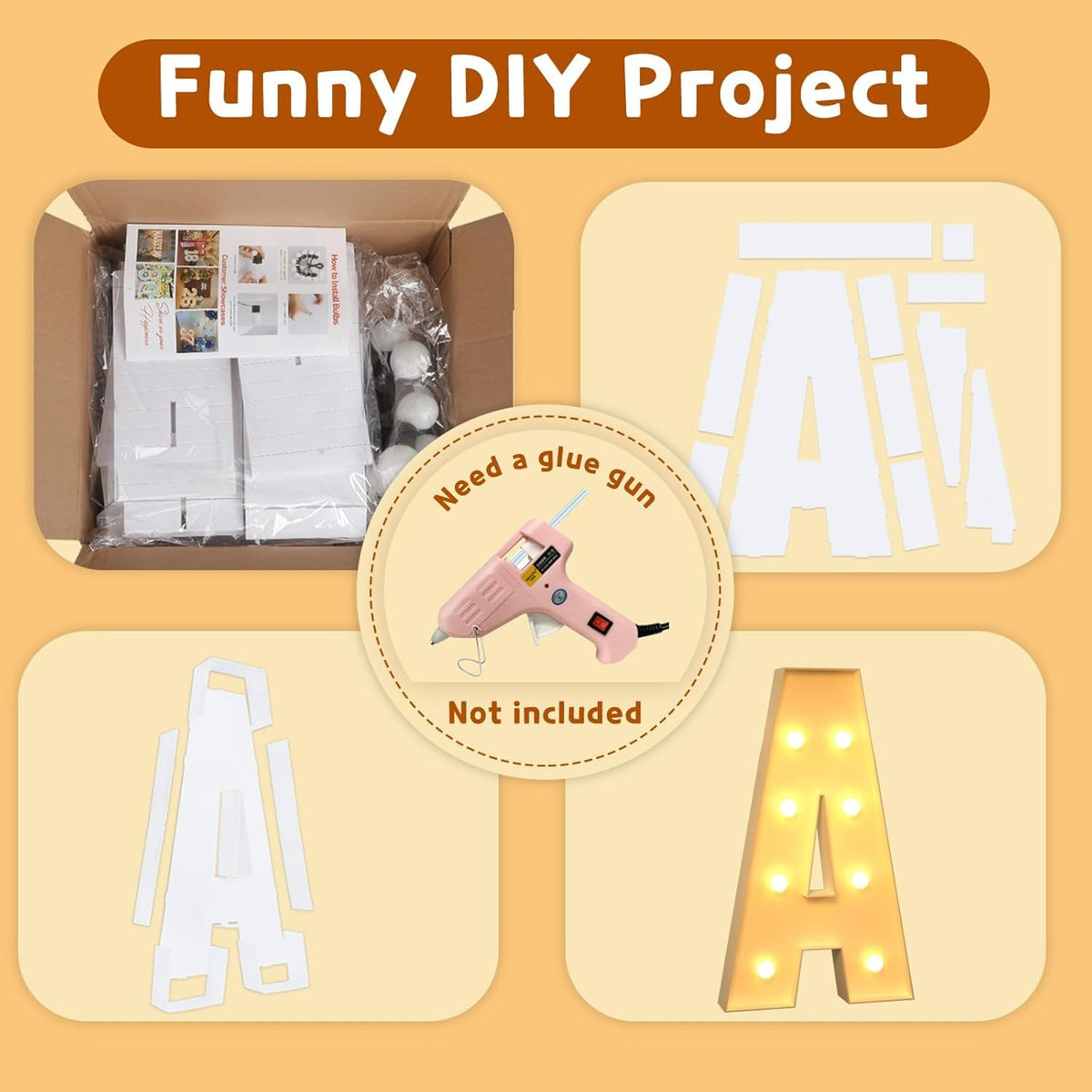 imprsv Marquee Light Up Letters, 3FT Mosaic Letters with Light for Baby Shower Graduation Party