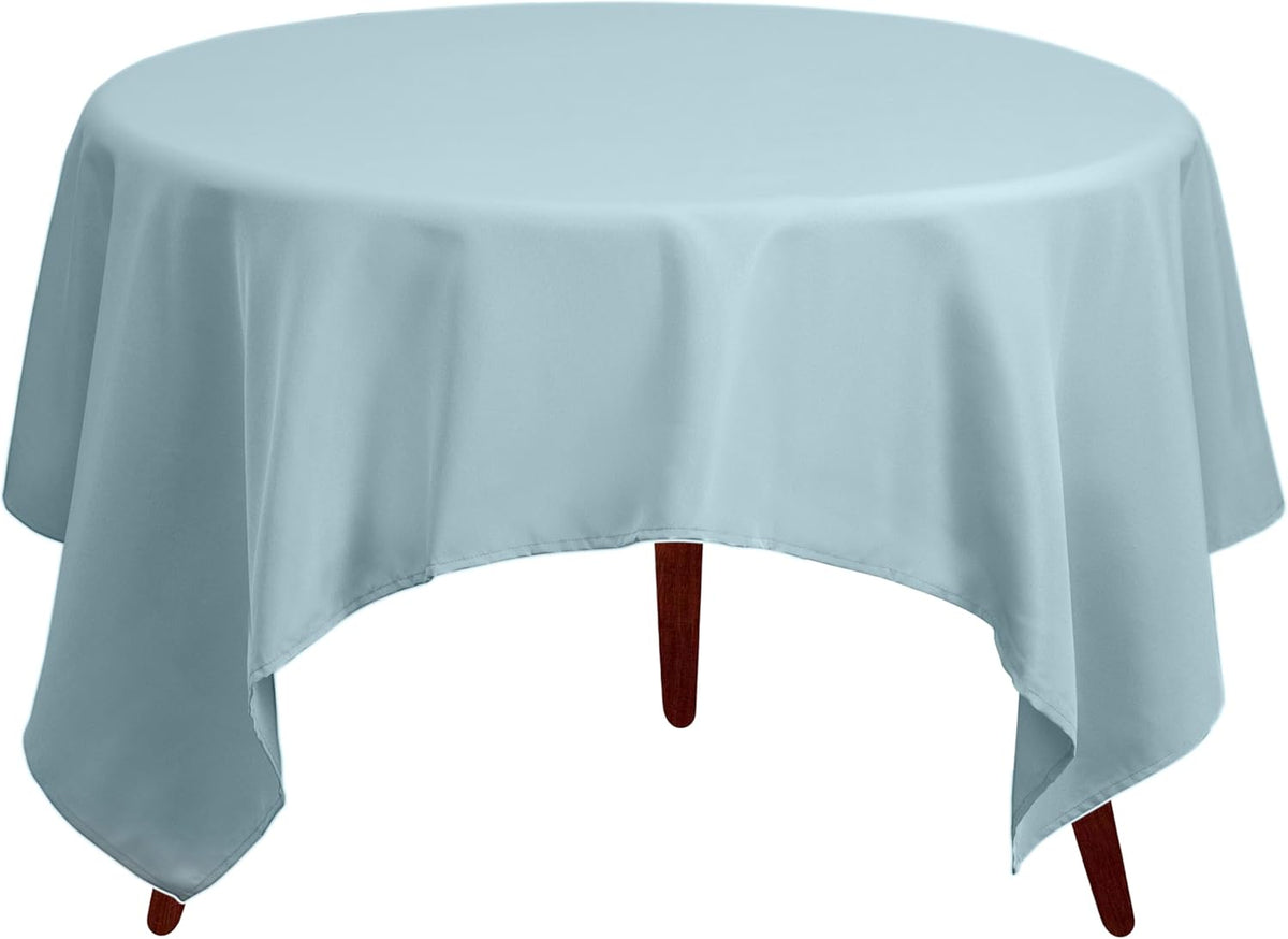 Gee Di Moda Square Tablecloth - 70 x 70 Inch Baby Blue Table Cloth for Medium Square or Round
