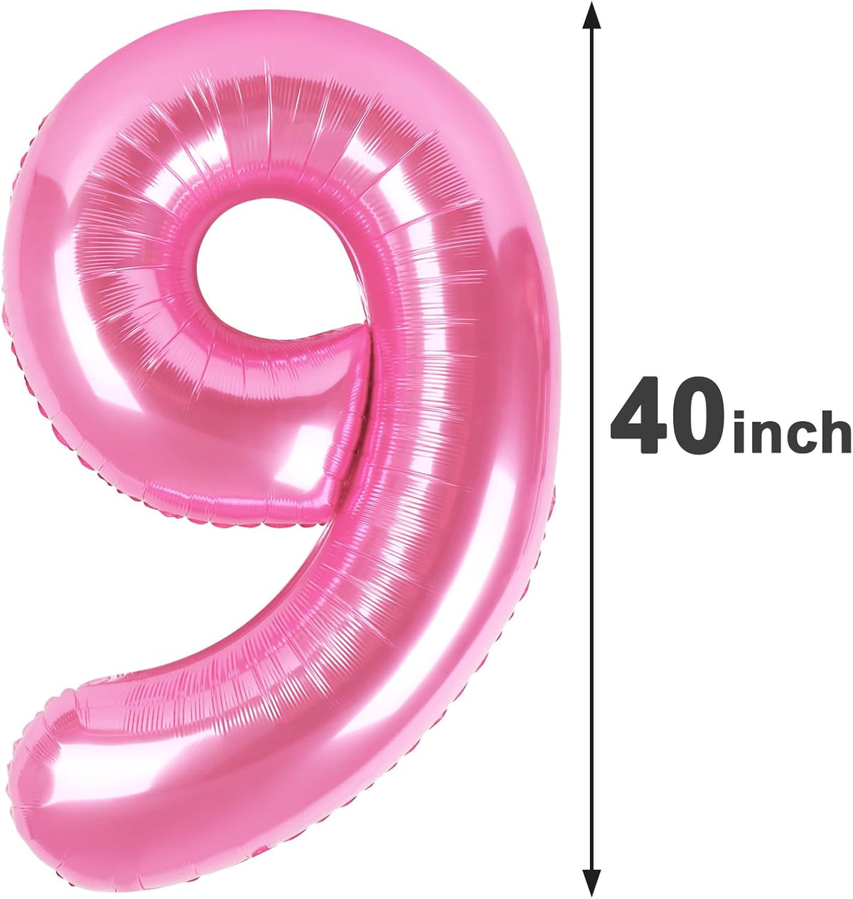 Pink 9 Number Balloon 40 Inch, Jumbo Giant Happy 9th 19 29 39 49 99 Birthday Party Decorations