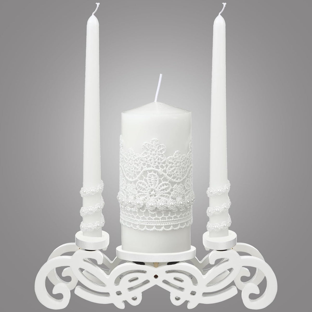 Irenare Unity Candles with Holder for Wedding Ceremony Wedding Decortions Accessories Glass Candle