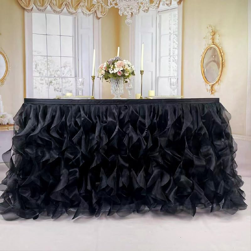 Luxury Organza Mesh Table Skirt Draping Floating Romance - Perfect for Bridal Showers, Birthday