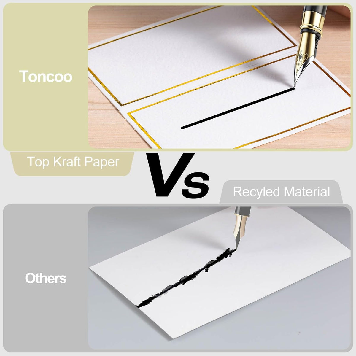 60Pcs Premium Place Cards With Gold Foil Border - 2" x 3.5" Tent Cards for Wedding, Table, Dinner