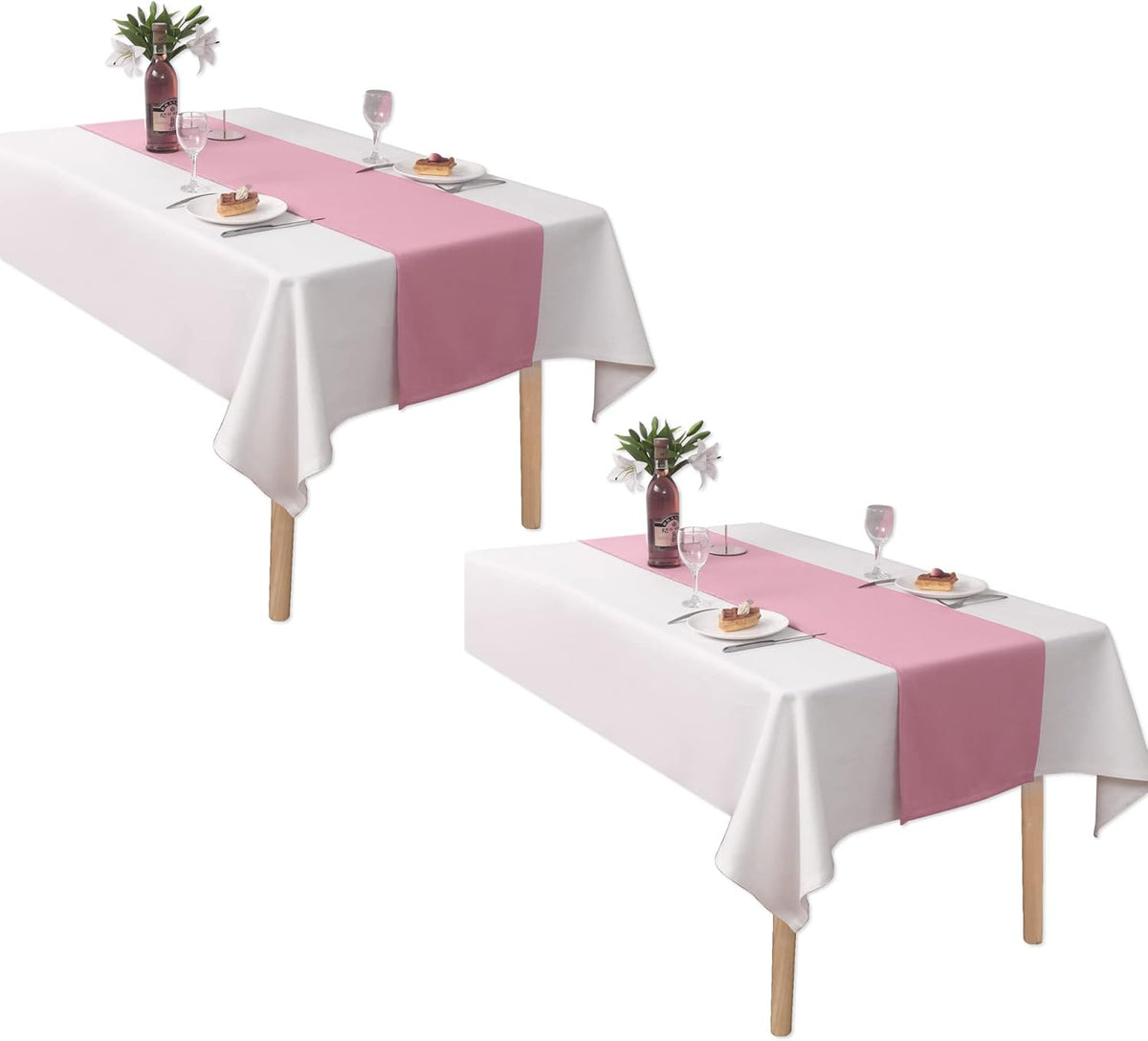DUALIFE Valentines Day Table Runner 14x72 Inch Pink Table Runner Wedding Anniversary Party Mother's
