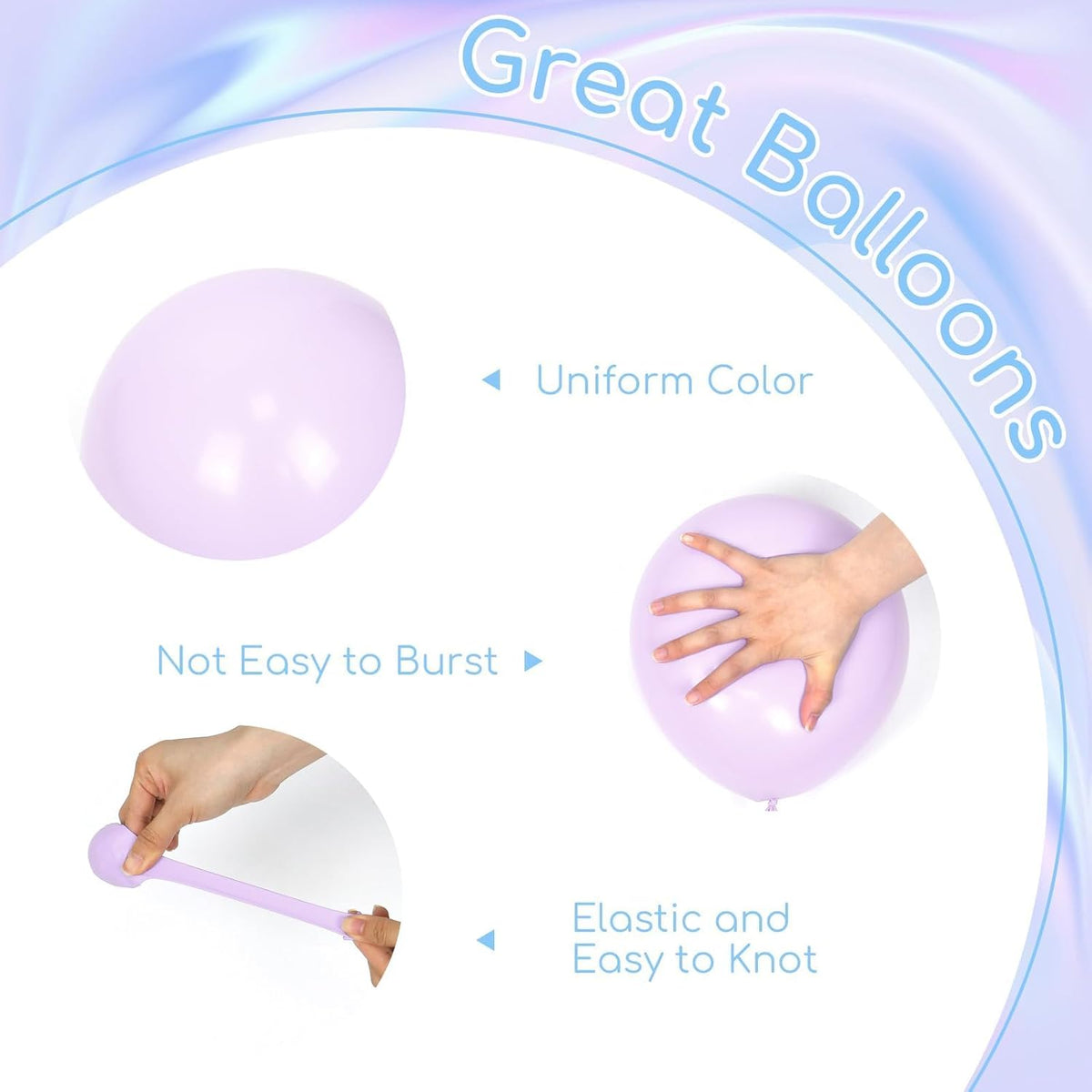 60pcs Pearl Pink and Blue Purple Balloons 12inch, Frozen Mermaid Balloons with Pastel Balloon for