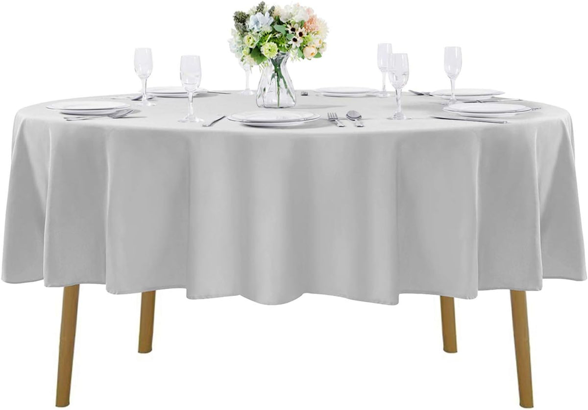 60 inch Round Tablecloth Washable Polyester Table Cloth Decorative Table Cover for Wedding Party