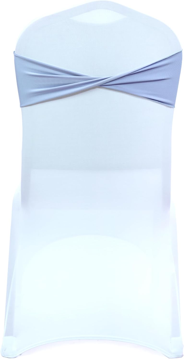 MDS Pack of 200 Spandex Chair Sashes Bows Elastic Stretch Dining Chair Bands Ties Without Slider