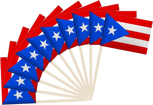 Puerto Rico Flag Puerto Rican Flag, Small Mini Puerto Rican Toothpick Flags for Food, Cupcakes