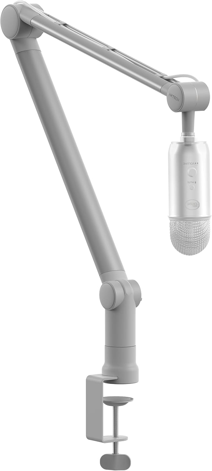 IXTECH Boom Arm - Adjustable 360° Rotatable Microphone Sturdy Stainless Steel Mic Desk, Table Stand