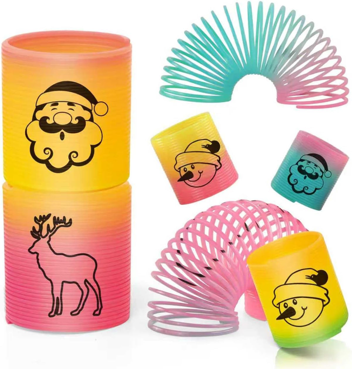 36 Packs Spring Rainbow Magic Fidget Stress Coil Mini Springs Bulk Toys Party Favor Birthday