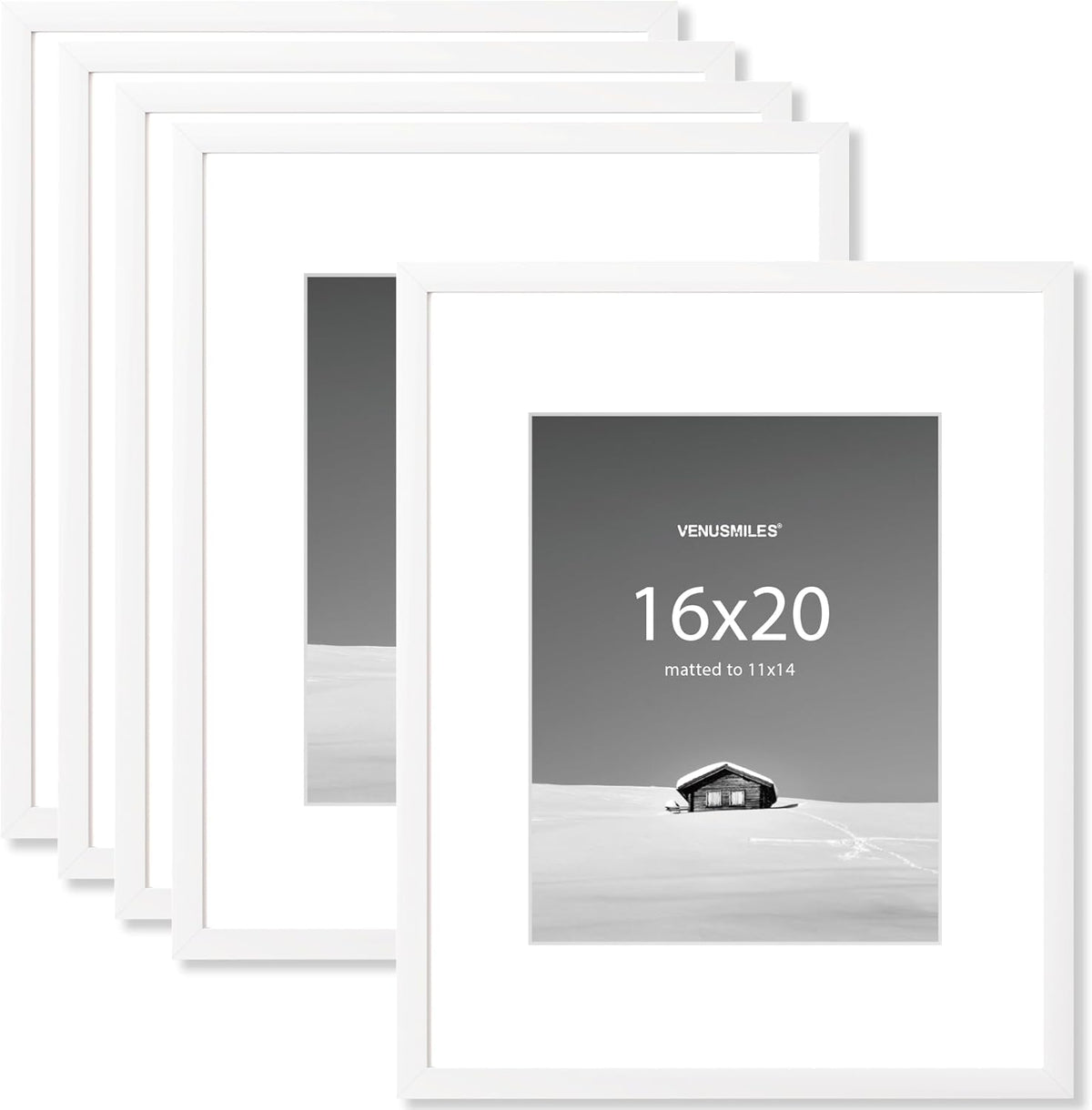 16x20 inch Picture Frame, 16x20 Photo Frames with 11x14 Removable Mat - High Definition Plexiglass