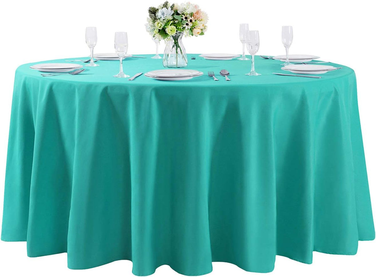 108 inch Round Tablecloth Washable Polyester Table Cloth Decorative Table Cover for Wedding Party