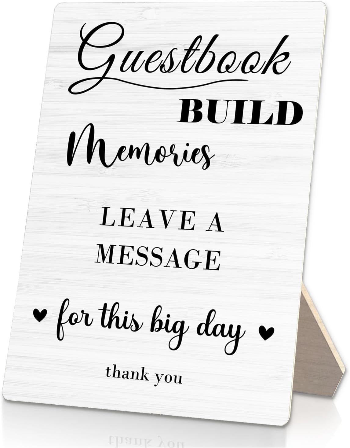 Guestbook Sign, Wedding Guestbook Wooden Sign Stand 5x7inch, Message Guest Book Wedding Sign Stand