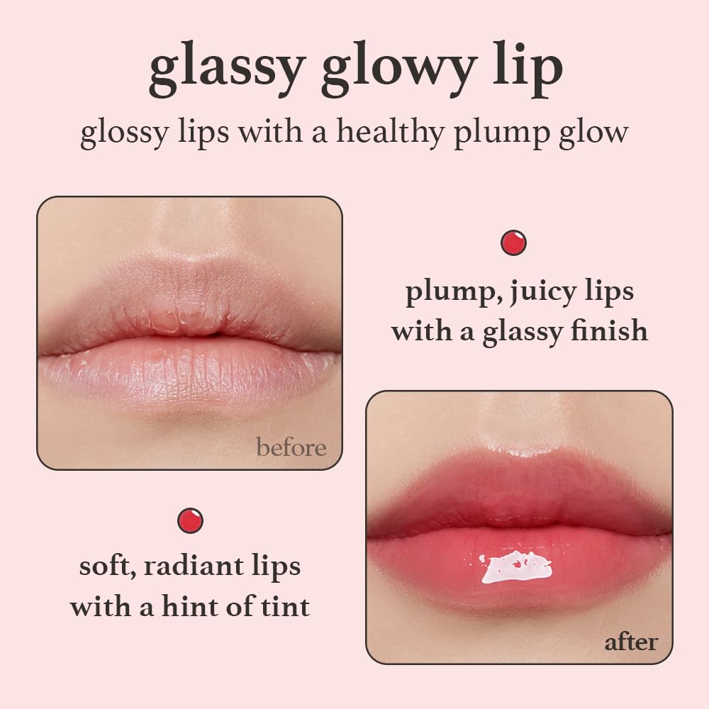 NOONI Korean Lip Oil - Applecherry | Long-Lasting, Moisturizing, Plumping, Revitalizing for Dry