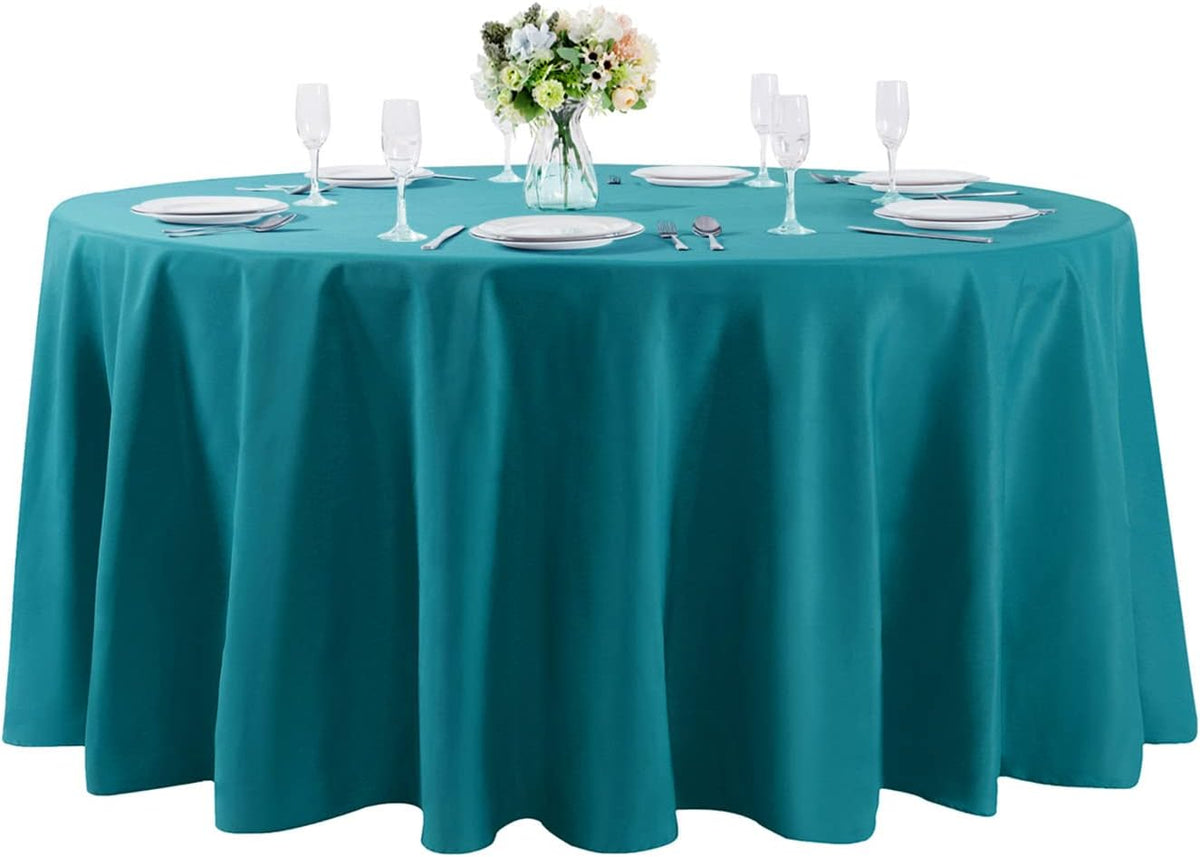 120 inch Round Tablecloth Washable Polyester Table Cloth Decorative Table Cover for Wedding Party
