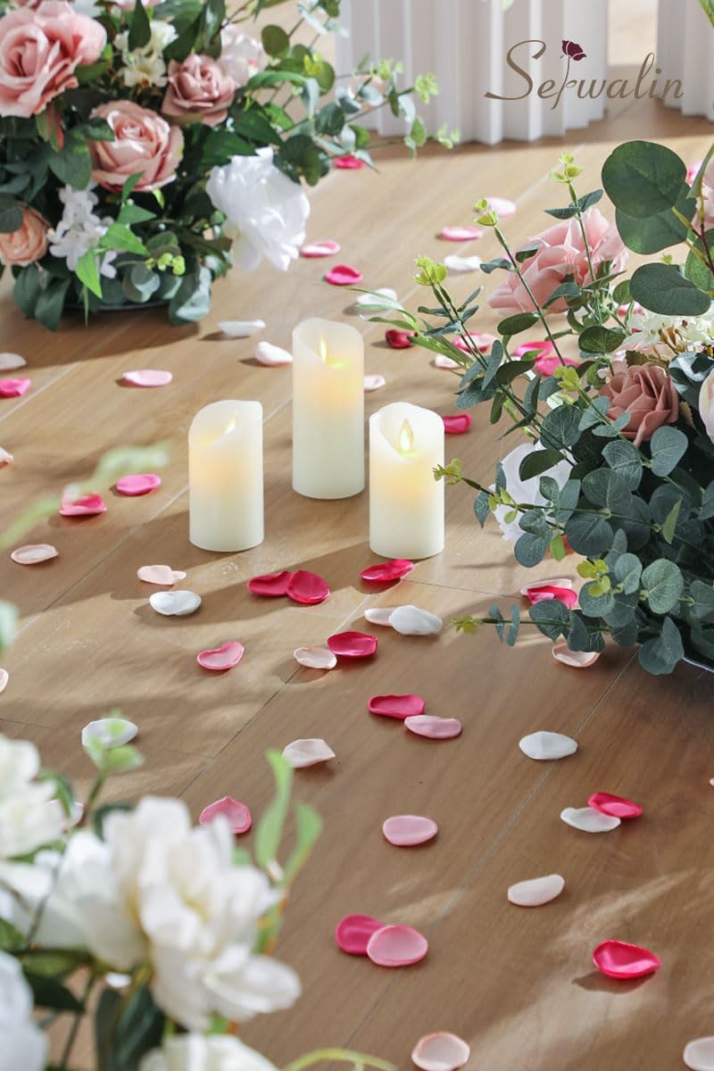 Serwalin 300Pcs Silk Rose Petals Fuschia Flower Petals for Wedding Petals Flower Girl Petals for