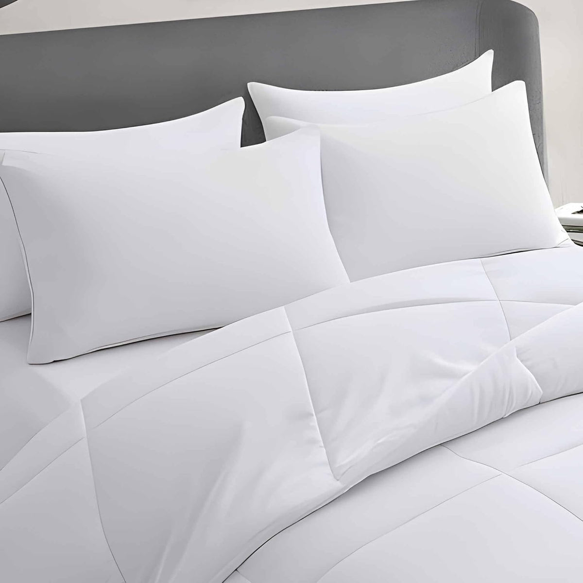 Ultra Thin Flat Soft Bed Pillows Queen Size Set of 2 Pack for Sleeping 20"x30", Hypoallergenic Skin