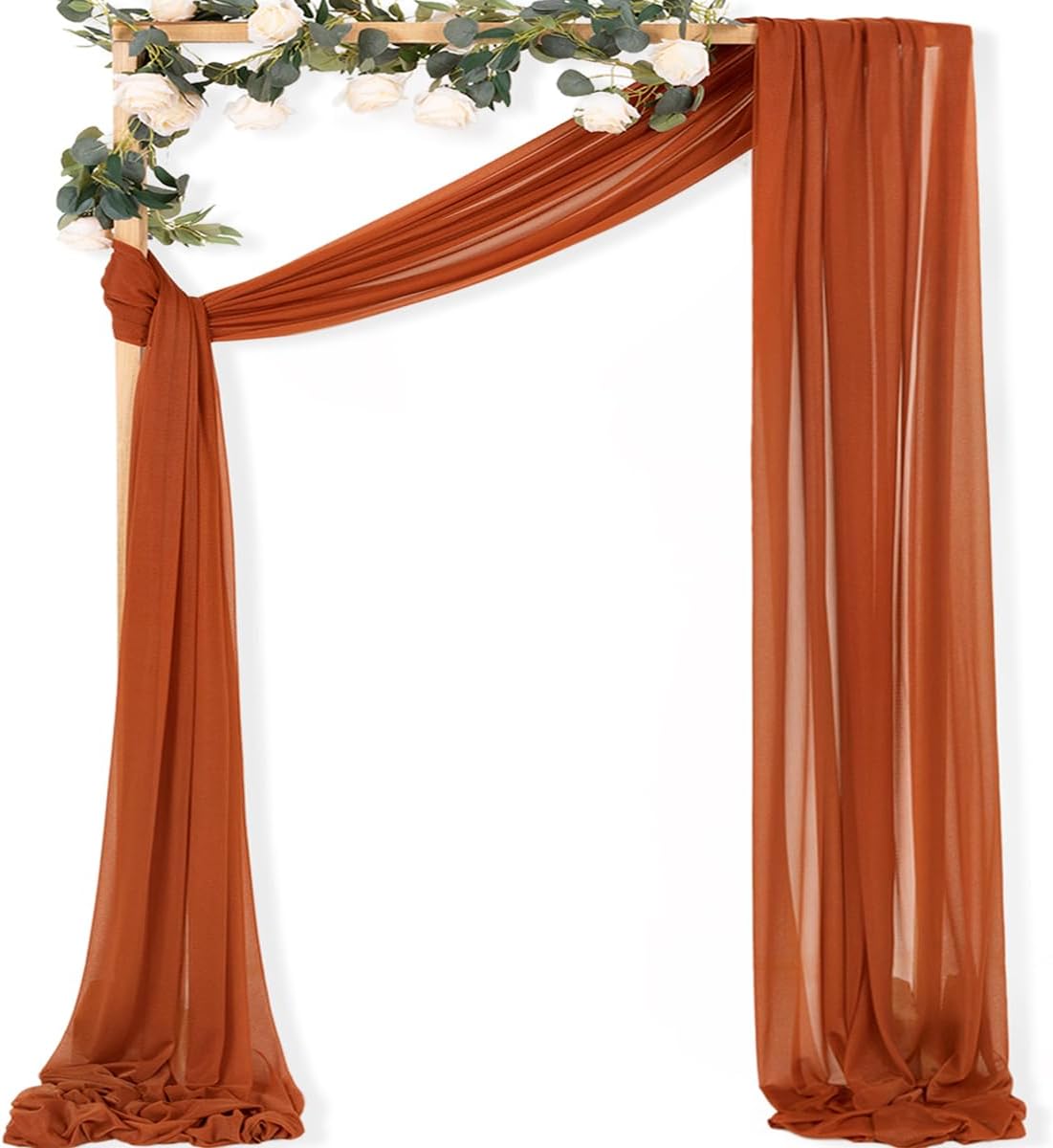 MLMC Terracotta Wedding Arch Draping Fabric 1 Panel 29" x 20 FT Extra Long Gauze Drapes Sheer