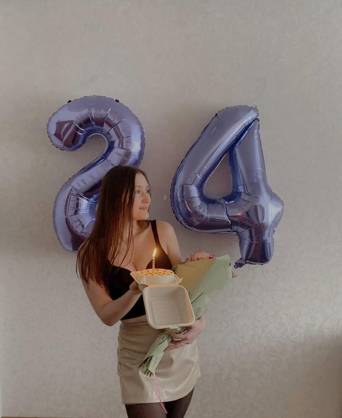 Big 40 Inch Lavender 2 Number Balloon Birthday Decoration, Lilac Number 2 Helium Balloons 12 20 22
