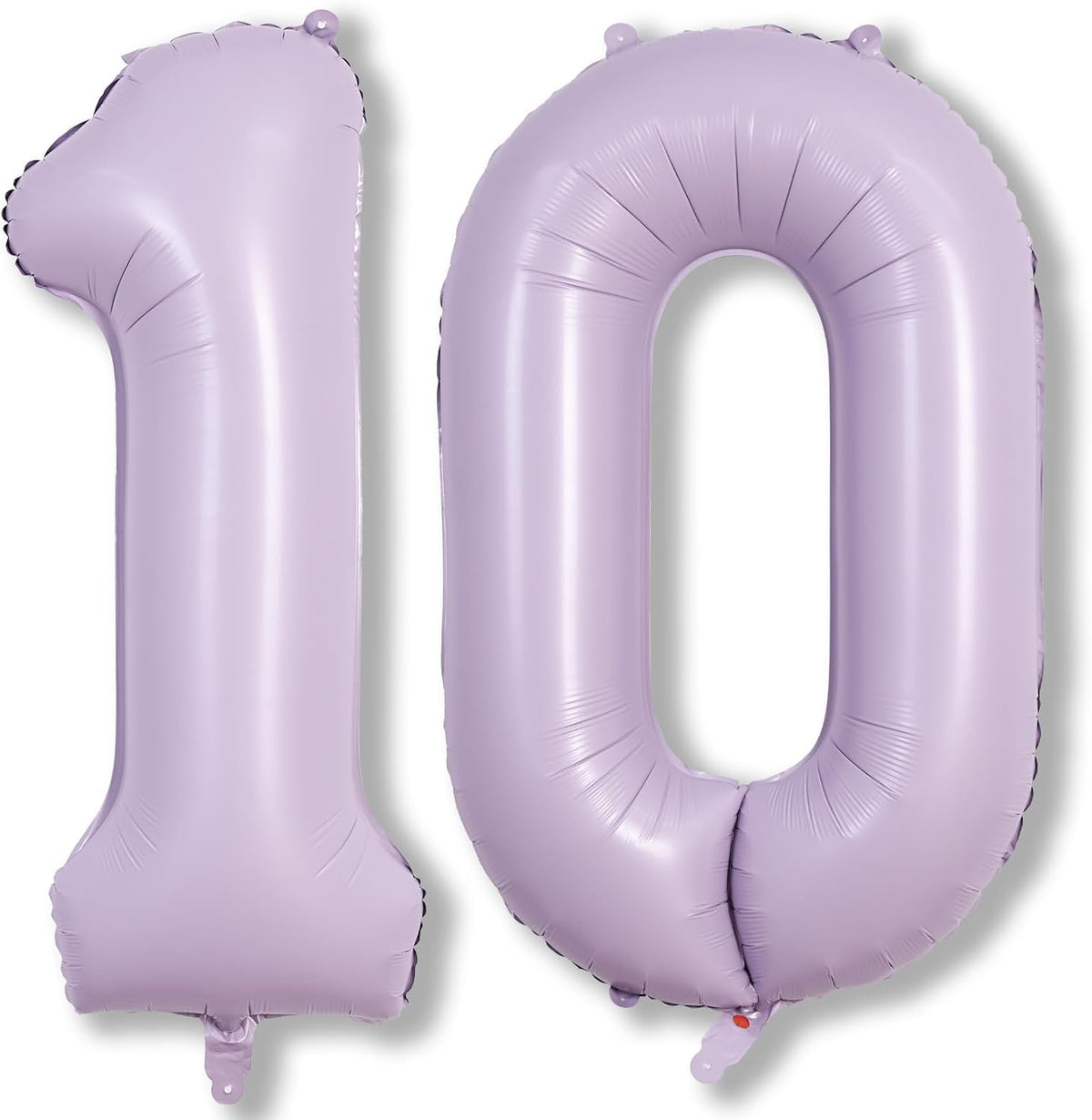 Number Balloons 10 Pastel Purple, 40 Inch Lavender Mylar Foil Number 1 & 0 Balloons for Girls 10th