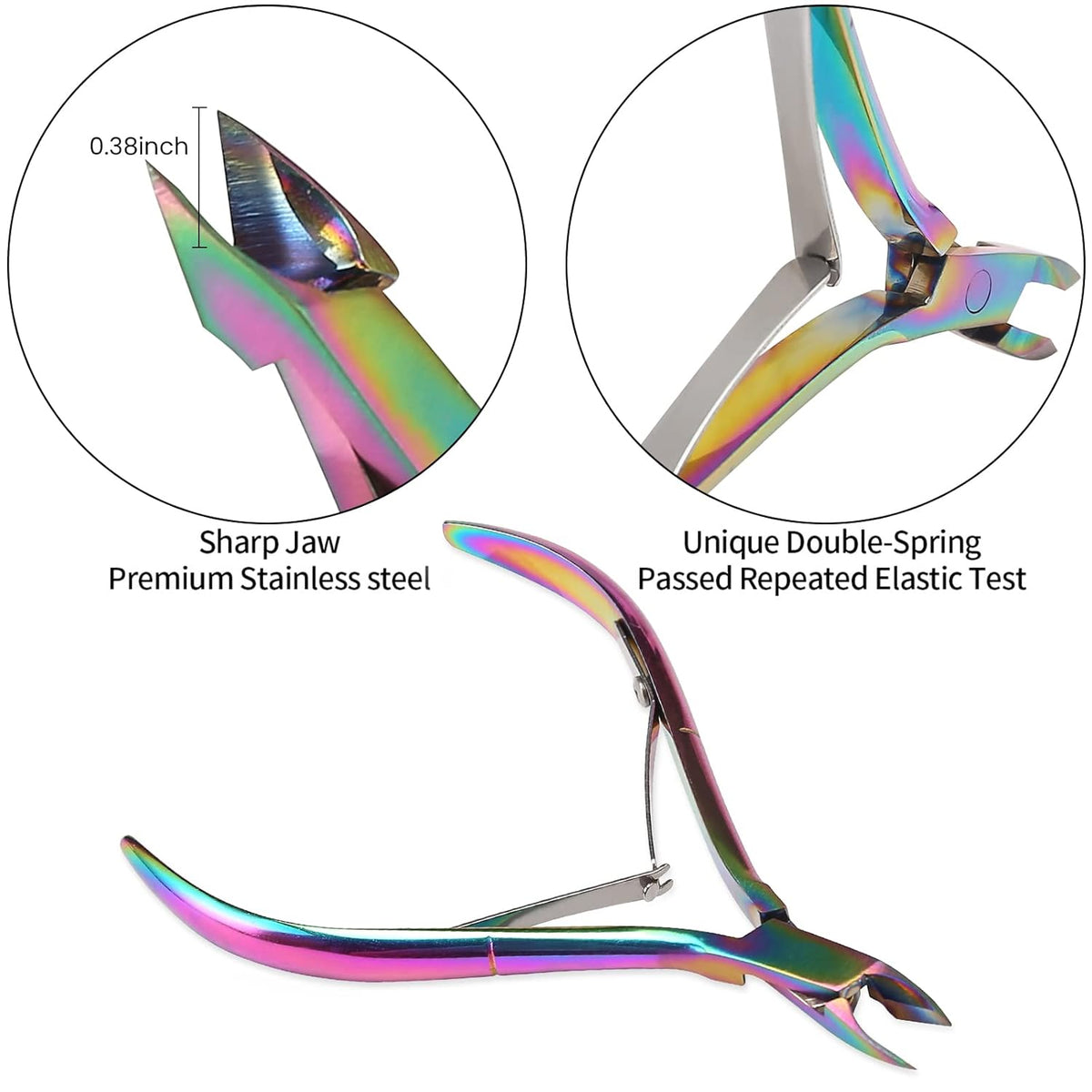 Cuticle Trimmer with Cuticle Pusher and Cutter,YINYIN Cuticle Remover Cutter Nipper Clippers
