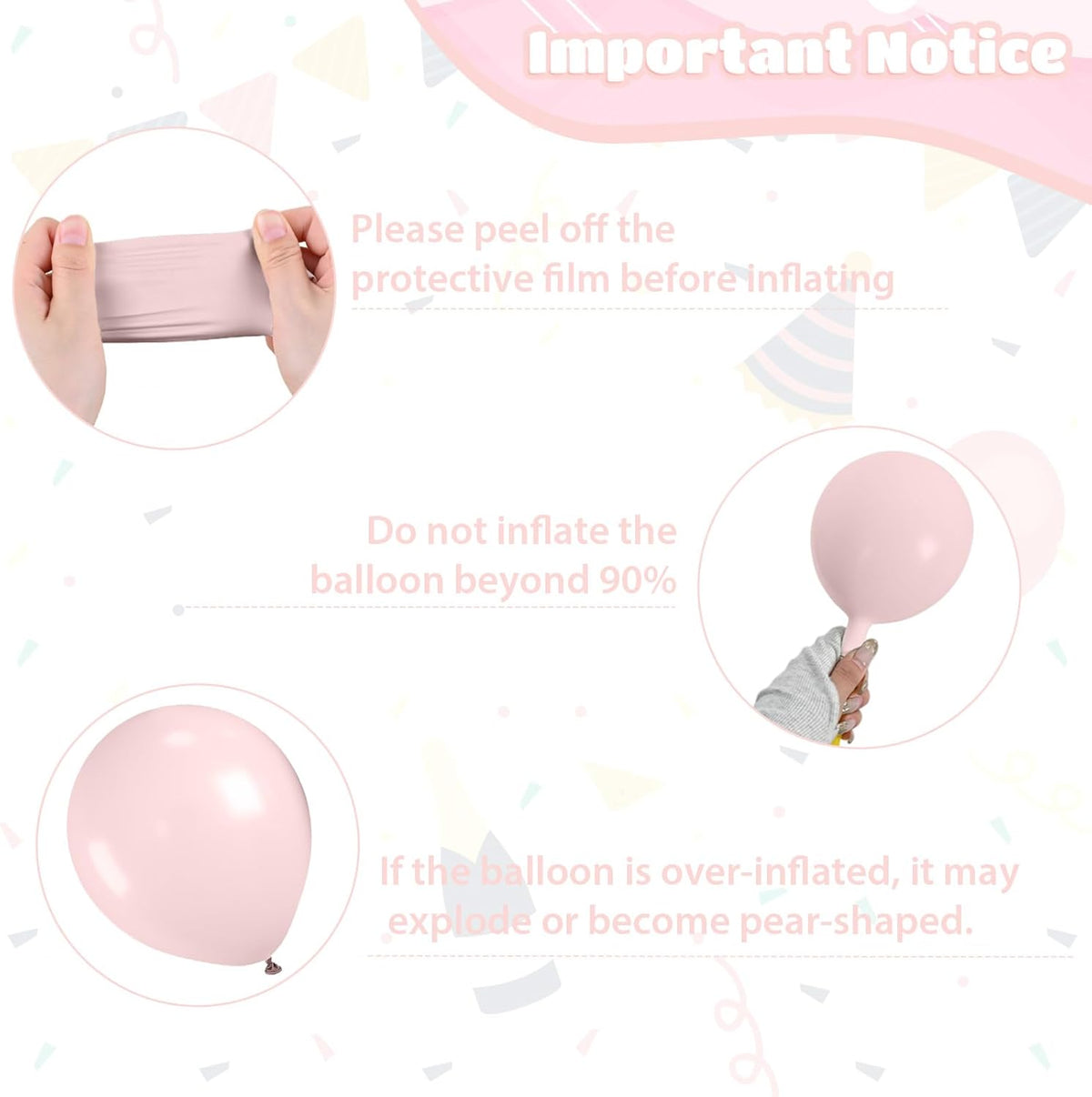 Boho Dusty Pink Balloons, 12 Inch Pastel Light Pink and White Sand Ivory Nude Beige Neutral