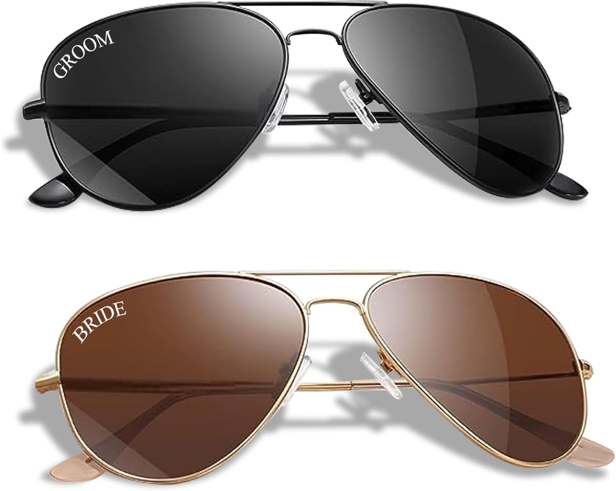 Bride and Groom Polarized Sunglasses for Wedding – UV400 Protection, Lightweight & Stylish Couple
