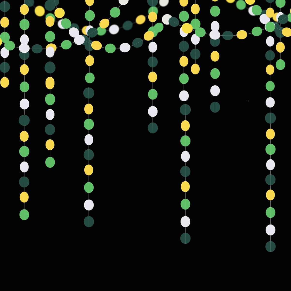 Yellow Green White Party-Decorations Garland - 52Ft Spring Summer Hanging Paper Streamers Banner