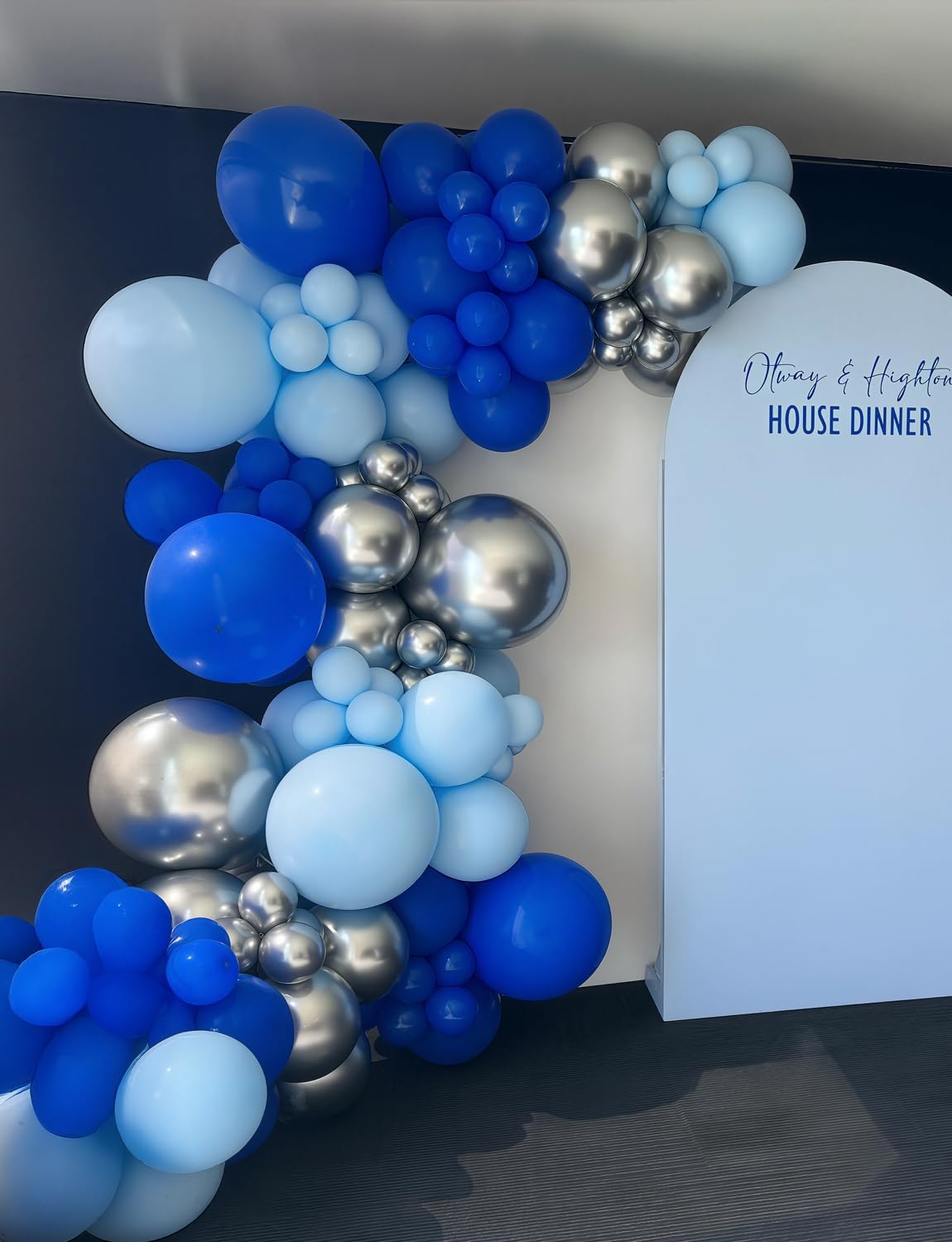 Royal Blue and Silver Balloons - Pastel Royal Blue Balloons Set Metallic Silver Balloon Glitter