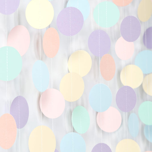 Pastel Rainbow Birthday Party-Decorations Streamers - 52FT Yellow Blue Mint Pink Purple Hanging