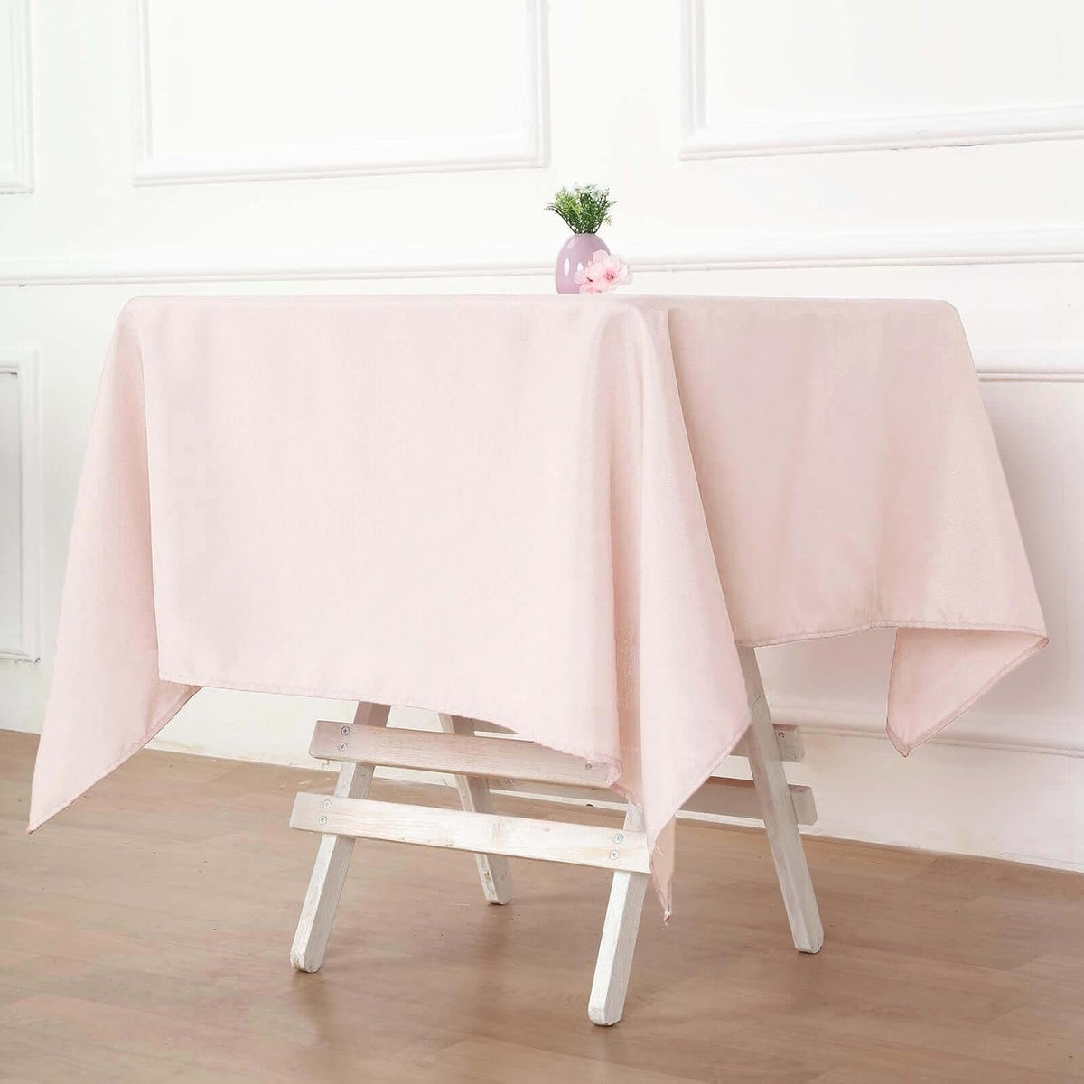 Efavormart 54x54 Blush Wholesale Linens Seamless Polyester Square Linen Tablecloth for Wedding