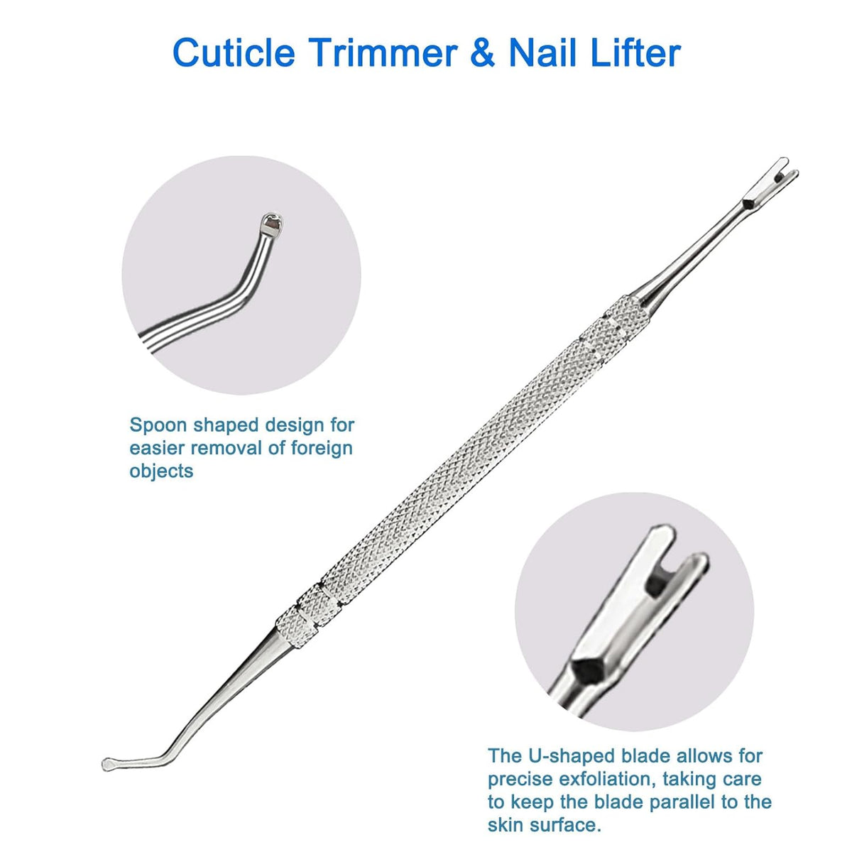 Premium Stainless Steel Manicure Tools 2-Piece Set, Upgrade Gel Nail Polish Remove Tool & Cuticle