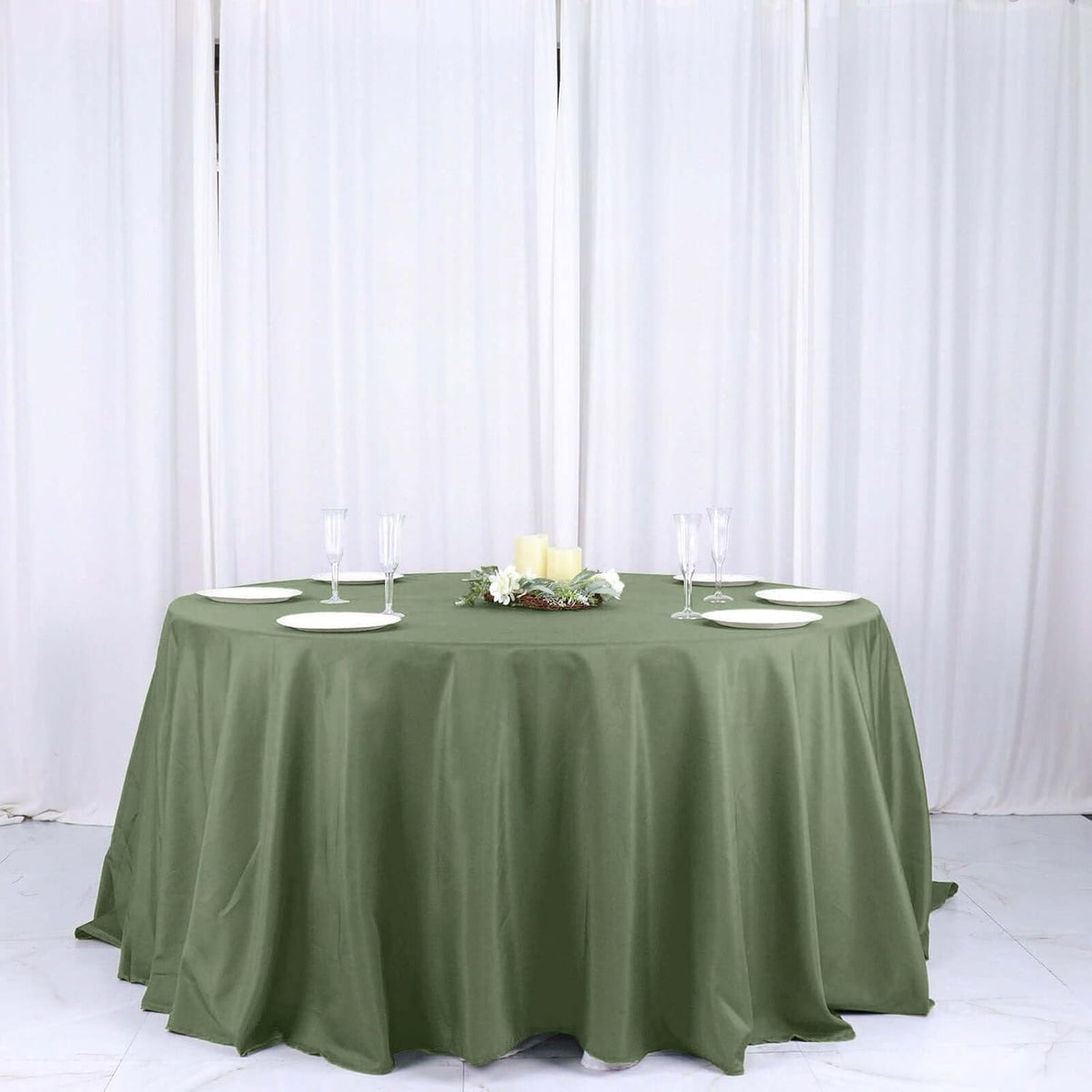 Efavormart Round Tablecloth, 132 Inch Stain & Wrinkle Resistant Washable Table Cloth, Decorative