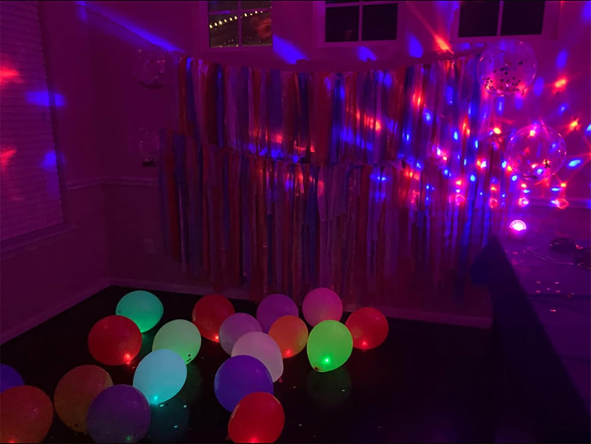 50 LED Light Up Balloons Mixed Colors Flashing Lasts 24 Hours Christmas Halloween Party Favors