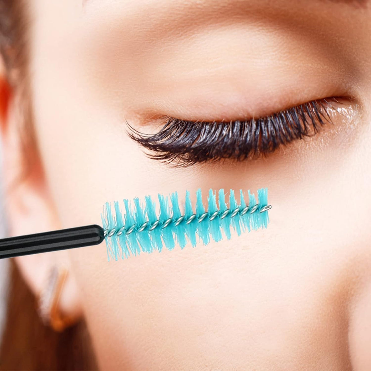 G2PLUS 100PCS Disposable Eyelash Brushes, Adjustable Mascara Wands Makeup Applicator, Lash Spoolies