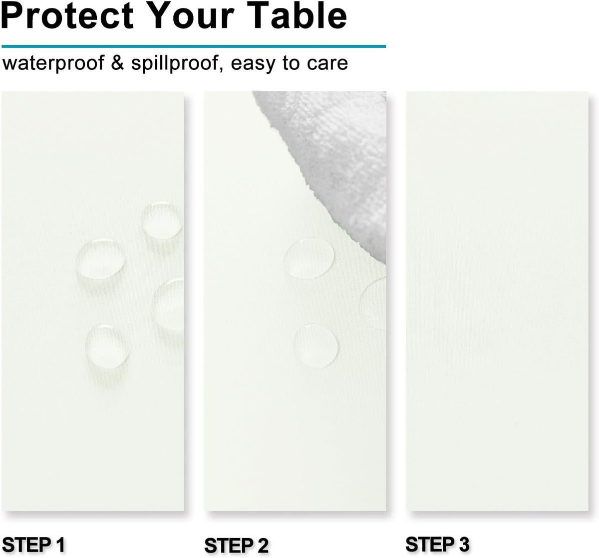 Hiasan Rectangle Tablecloth - Waterproof Washable Fabric Table Cloth for Wedding, Banquet