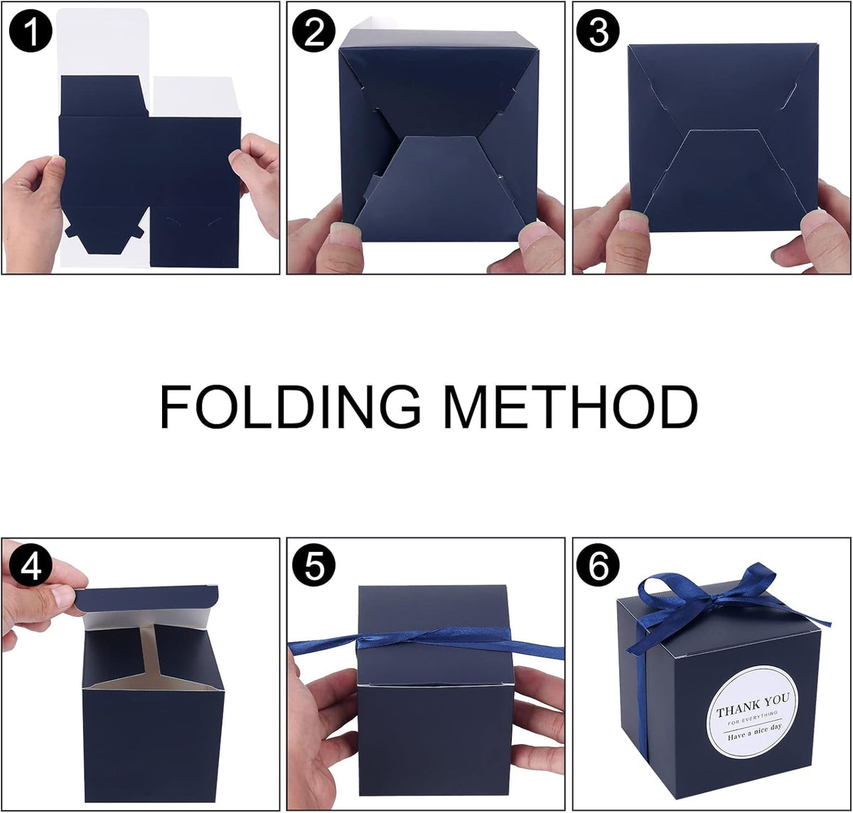 COTOPHER Small Gift Boxes 60 Pack 4x4x4 inches Navy Gift Boxes with Lids for Gifts, Crafting